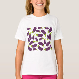 Eggplant Paars plantaardig ontwerp T-shirt