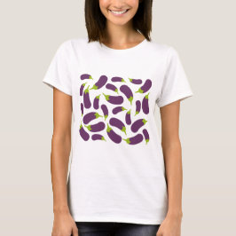 Eggplant Paars plantaardig ontwerp T-shirt