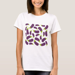 Eggplant Paars plantaardig ontwerp T-shirt