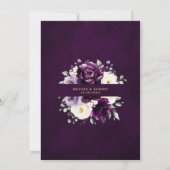 Eggplant Paars Plum Ivory Gold Floral Wedding Kaart (Achterkant)