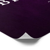 Eggplant Paars Plum Ivory Vrijgezellenfeest Welkom Poster (Hoek)