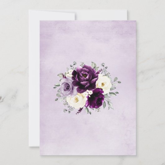 Eggplant Paars Plum Ivory White Boho We zijn nog s Kaart (Achterkant)