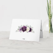 Eggplant Paars Plum Ivory White Floral Weddenschap Bedankkaart (Achterkant)