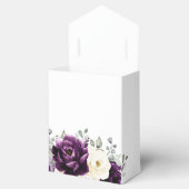Eggplant Paars Plum Ivory White Floral Wedding Bedankdoosjes (Geopend)
