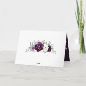Eggplant Paars Plum Ivory White Floral Wedding Bedankkaart (Achterkant)