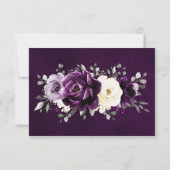 Eggplant Paars Plum Ivory White Floral Wedding Bedankkaart (Achterkant)