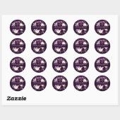 Eggplant Paars Plum Ivory White Floral Wedding Cl Ronde Sticker (Vel)