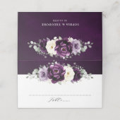 Eggplant Paars Plum Ivory White Floral Wedding Pl Plaatskaartje (Buitenkant ongevouwen)