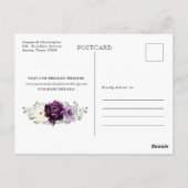 Eggplant Paars Plum Ivory White Save the Date Briefkaart (Achterkant)