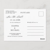 Eggplant Paars Plum Ivory White Save the Date Briefkaart (Achterkant)