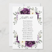 Eggplant Paars Plum Ivory White Seating Chart Kaart (Voorkant)