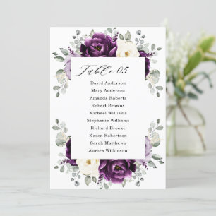 Eggplant Paars Plum Ivory White Seating Chart Kaart