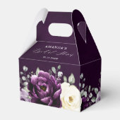 Eggplant Paars Plum Ivory White Vrijgezellenfeest Bedankdoosjes (Achterkant)