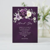 Eggplant Paars Plum Ivory White Vrijgezellenfeest Bedankkaart (Staand voorkant)