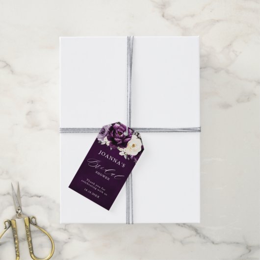 Eggplant Paars Plum Ivory White Vrijgezellenfeest  Cadeaulabel (Met Touw)