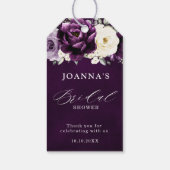 Eggplant Paars Plum Ivory White Vrijgezellenfeest  Cadeaulabel (Achterkant)