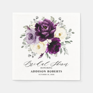 Eggplant Paars Plum Ivory White Vrijgezellenfeest Servet