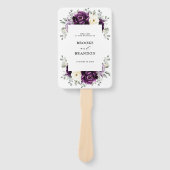 Eggplant Paars Plum Ivory White Wedding Programme Handwaaier (Voorkant)