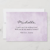 Eggplant Paars Plum Zal je mijn dienstmeisje zijn? Kaart (Achterkant)