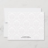 Eggplant Paarse Damask Bow Wedding RSVP (Achterkant)