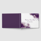 Eggplant Paarse Floral Wedding Gastenboek (Volledig)