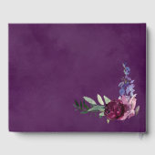 Eggplant Paarse Floral Wedding Guest Book Gastenboek (Achterkant)