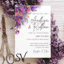 Eggplant Paarse Floral Wedding