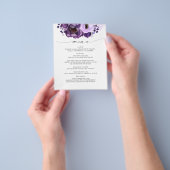 Eggplant Paarse Modern Boho Wedding Menu (Hand)
