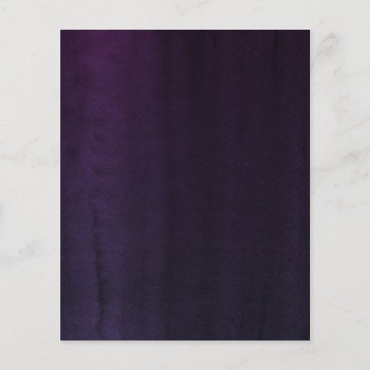 Eggplant Paarse Modern Boho Wedding Menu (Achterkant)