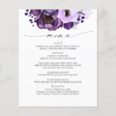 Eggplant Paarse Modern Boho Wedding Menu (Voorkant)