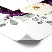 Eggplant Paarse Plum Ivory White Kaarten & Gifts Poster (Hoek)