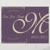 Eggplant Paarse Vintage Wedding Ceremony Programme (Achterkant)