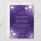 Eggplant Paarse waterverf Weddenschap Kaart (Voorkant)