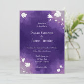Eggplant Paarse waterverf Weddenschap Kaart (Staand voorkant)