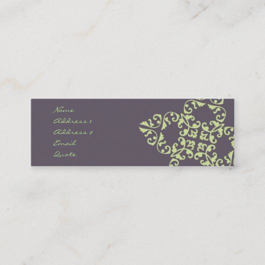 Eggplant Pattern Mini Visitekaartje (Voorkant)