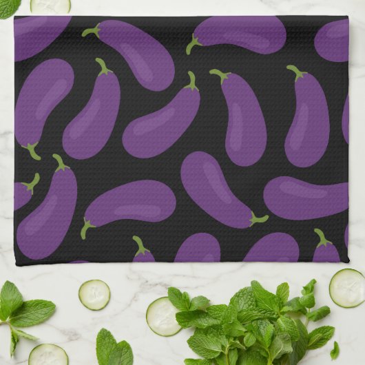 Eggplant Pattern personaliseren Theedoek (Gevouwen)