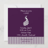Eggplant Peacock Uitnodiging (Achterkant)