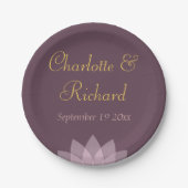 Eggplant Plum en Blush Pink bruiloft Papieren Bordje (Voorkant)