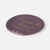 Eggplant Plum en Blush Pink bruiloft Papieren Bordje (Gekanteld)