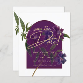 Eggplant Plum Paarse Floral Forest Green Wedding