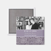 Eggplant Plum Save the Date Wedding Magnet (Voorkant / Achterkant)