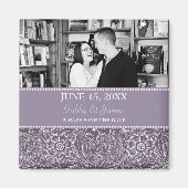 Eggplant Plum Save the Date Wedding Magnet (Voorkant)