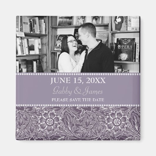 Eggplant Plum Save the Date Wedding Magnet (Voorkant)