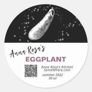 *~* EGGPLANT QR AP30 DEHYDRATED CANNING FREEZE RONDE STICKER