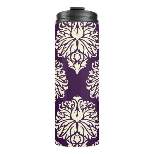 Eggplant Southern Cottage Damask Thermosbeker (Voorkant)