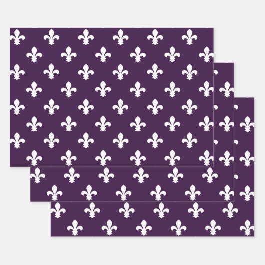 Eggplant Southern Cottage Fleur de Lys Inpakpapier Vel (Set)