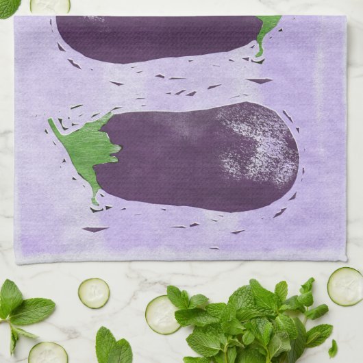 Eggplanten Theedoek (Gevouwen)