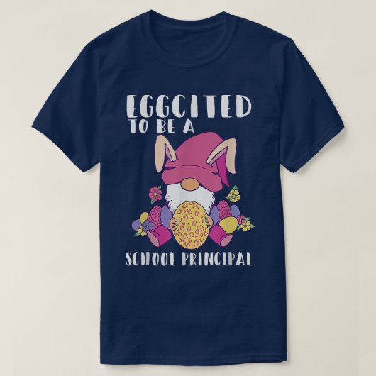 Eggreferred to be a School Principal Gnome Bunny E T-shirt (Design voorkant)