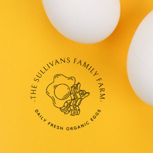  Eggs & Bacon Custom Farmhouse Egg Carton Zelfinktende Stempel