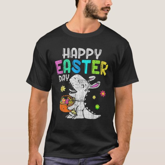 Eggs Basket Bunny T Rex Dinosaur Funny Easter S Bo T-shirt (Voorkant)